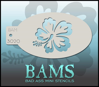 Bad Ass Mini Stencil - 3020 Hibiscus Stencil