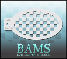 Bad Ass Mini Stencil - 4009 Checker Board Stencil Bad Ass Stencils