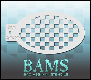 Bad Ass Mini Stencil - 4009 Checker Board Stencil