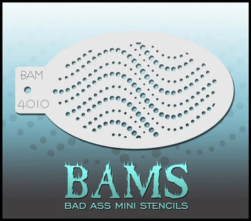 Bad Ass Mini Stencil - 4010 Wavy Dots Stencil Bad Ass Stencils