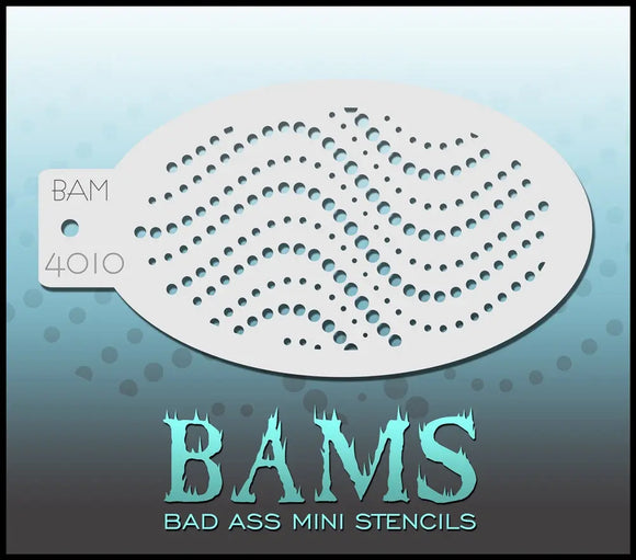 Bad Ass Mini Stencil - 4010 Wavy Dots Stencil Bad Ass Stencils