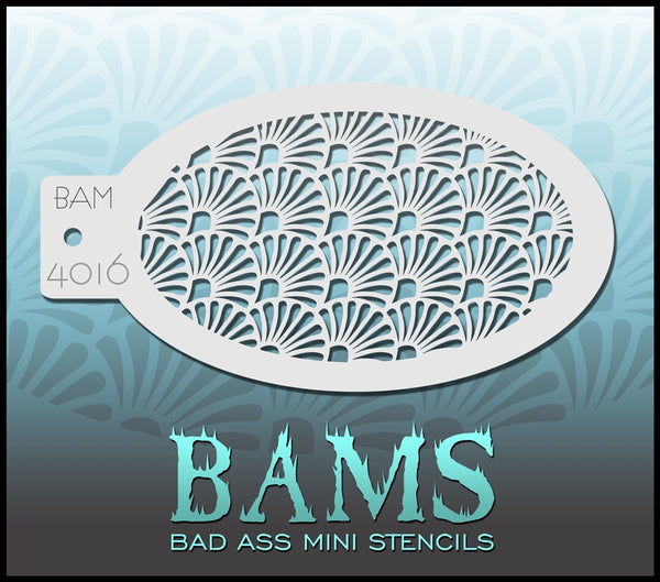 Bad Ass Mini Stencil - 4016 Fan Pattern Stencil