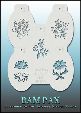Bad Ass Stencils - BAM PAX 3019 Flowers Floral Stencils Bad Ass Stencils