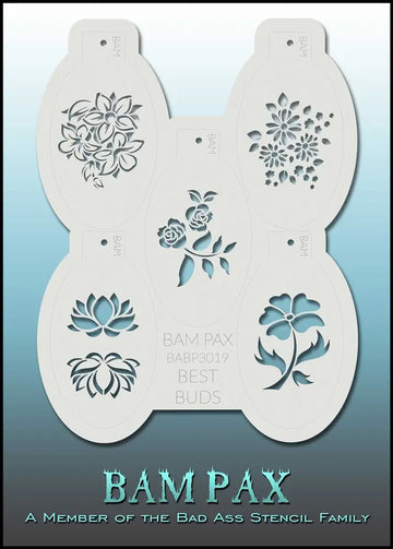 Bad Ass Stencils - BAM PAX 3019 Flowers Floral Stencils Bad Ass Stencils
