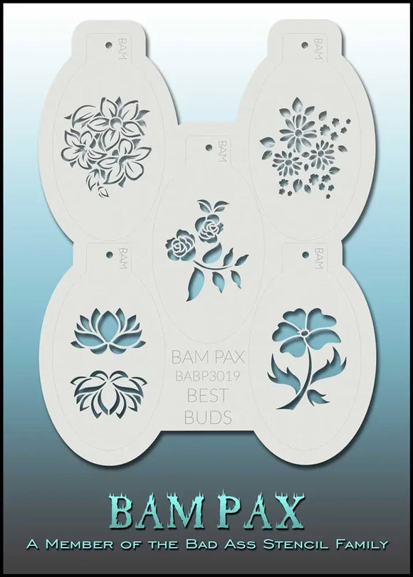 Bad Ass Stencils - BAM PAX 3019 Flowers Floral Stencils Bad Ass Stencils