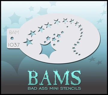 Bad Ass Mini Stencil - 1037 Shooting Stars Stencil Bad Ass Stencils