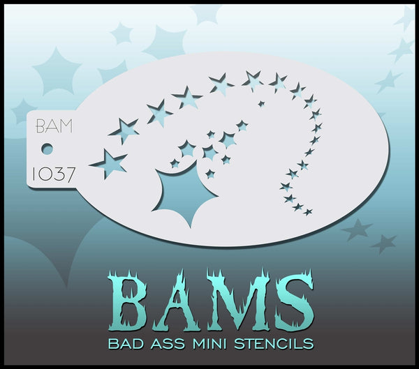 Bad Ass Mini Stencil - 1037 Shooting Stars Stencil