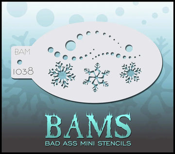 Bad Ass Mini Stencil - 1038 Snowflakes Stencil Bad Ass Stencils