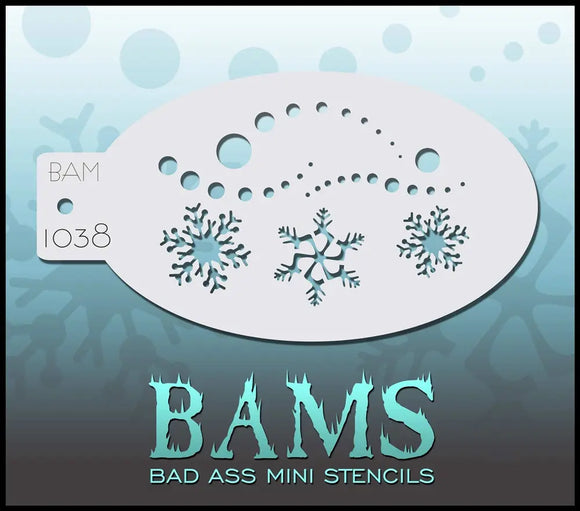 Bad Ass Mini Stencil - 1038 Snowflakes Stencil Bad Ass Stencils