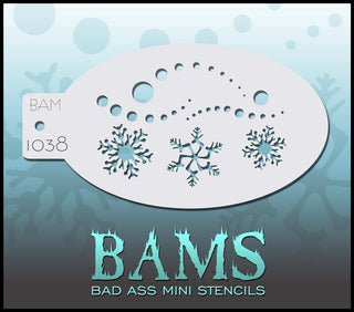 Bad Ass Mini Stencil - 1038 Snowflakes Stencil
