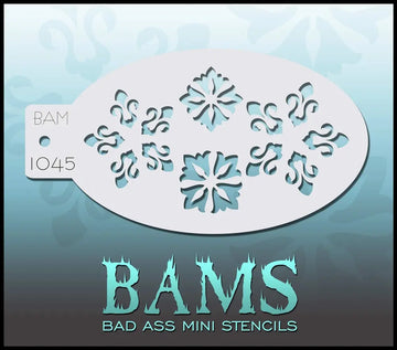 Bad Ass Mini Stencil - 1045 Snowflakes Stencil Bad Ass Stencils