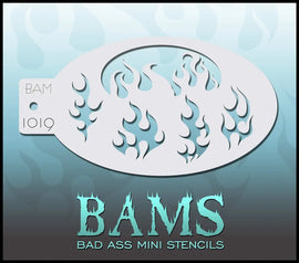 Bad Ass Mini Stencil - 1019 Fire Flames Stencil Bad Ass Stencils