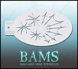 Bad Ass Mini Stencil - 1020 Spiders and Web Stencil Bad Ass Stencils