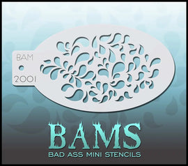 Bad Ass Mini Stencil - 2001 Tear Drops Stencil Bad Ass Stencils