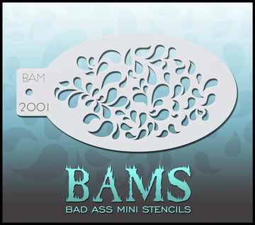 Bad Ass Mini Stencil - 2001 Tear Drops Stencil Bad Ass Stencils