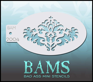 Bad Ass Mini Stencil - 2004 Damask Stencil