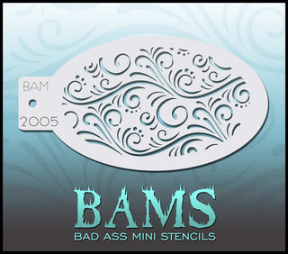 Bad Ass Mini Stencil - 2005 Swirls Stencil