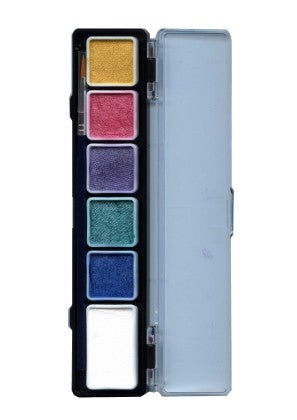 PartyXplosion Face Paint -  Pearl Colors Palette with Brush - 43704
