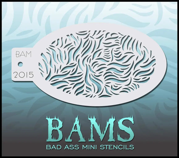 Bad Ass Mini Stencil - 2015 Curved Foliage Stencil Bad Ass Stencils