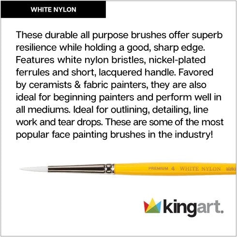 KINGART Face Paint Brush - 7950 Gold Grip - Round #5