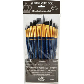 Royal - Black Soft Taklon Brush Set #9302 (- Pack of 12) Royal