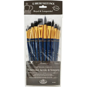 Royal - Black Soft Taklon Brush Set #9302 (- Pack of 12) Royal
